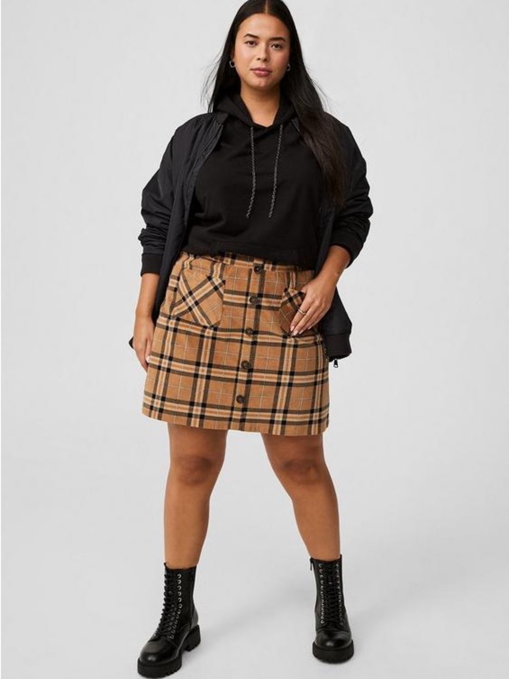 Torrid Mini Corduroy Button-Front Skirt